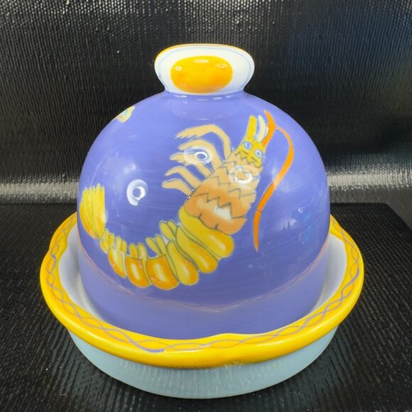 Boston Warehouse Trading Corp Round Butter Dish Onion Dome Container Ceramic - Picture 1 of 11